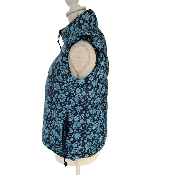 Ralph Lauren Polo Jeans Co. Women's Floral Goose Down Puffer Vest Blue Size Smal - Picture 3 of 13